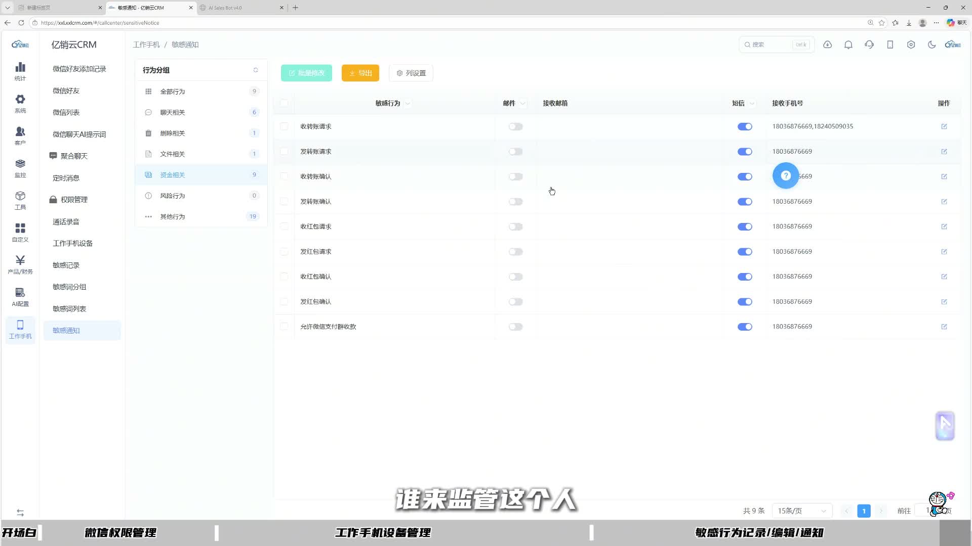 敏感行为监控